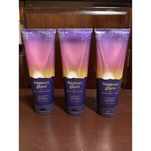3 BATH & BODY WORKS SUNSET GLOW BODY CREAM 8 OZ Each - NEW